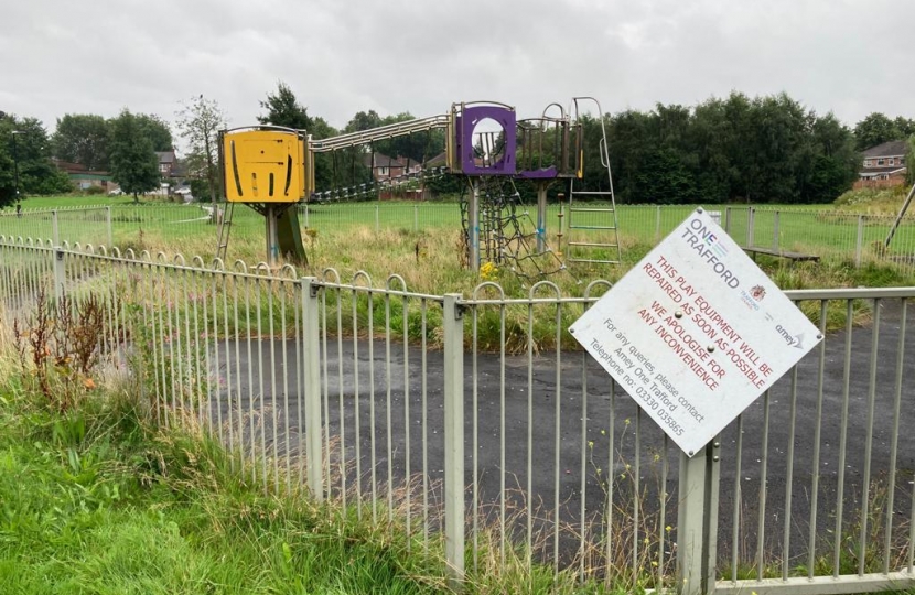 Broken play equipment