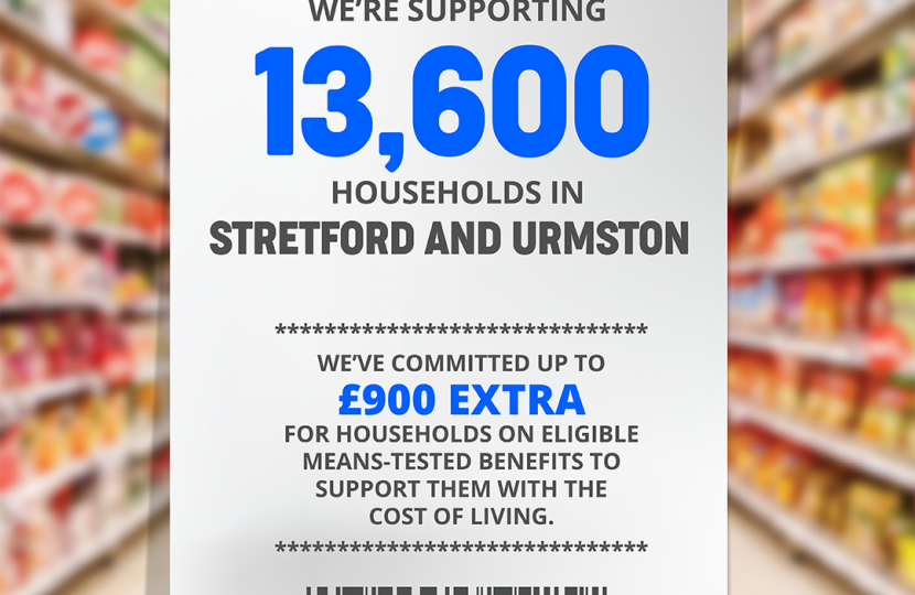 Streetford and Urmston cost of living payments